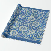 William Morris  Blue Floral Pattern Cadeaupapier (Uitgerold)