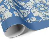 William Morris  Blue Floral Pattern Cadeaupapier (Rol Hoek)