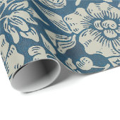 William Morris  Blue Floral Pattern Cadeaupapier (Rol Hoek)