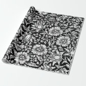 William Morris  Blue Floral Pattern Cadeaupapier (Uitgerold)