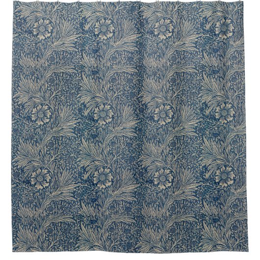 William Morris  Blue Floral Pattern Douchegordijn (Voorkant)