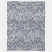 William Morris Blue Floral Pattern Fleece Deken (Voorkant)