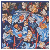 William Morris Blue Grapes Pattern Stof (Close Up)