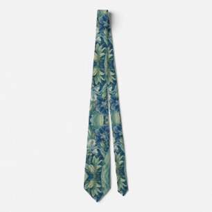 William Morris Blue Iris vintage bloempatroon Stropdas
