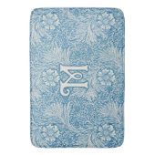 William Morris Blue Marigold Monogram Badmat (Voorkant Verticaal)