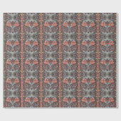 William *Morris Blue Thistle Roze Motieven Cadeaupapier (Vlak)