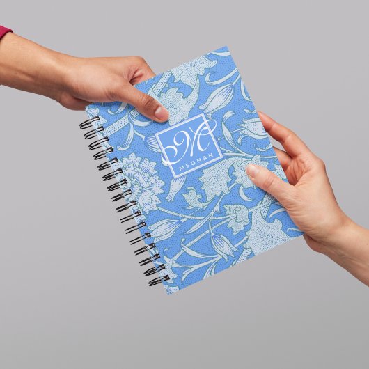 William Morris - Blue Wild Tulips & Monogram Notitieboek