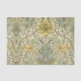 William Morris Blue Yellow Floral-discussiestuk Tissuepapier