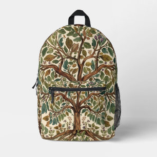 William Morris Boom Des Levens Vintage Pre-Raphael Bedrukte Rugzak