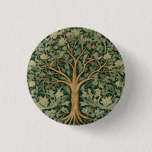 William Morris Boom Des Levens Vintage Pre-Raphael Ronde Button 3,2 Cm