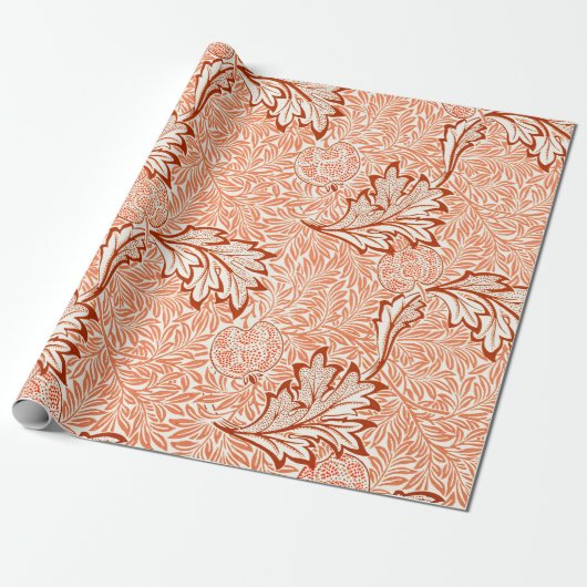 William Morris Botanical Apple Design Cadeaupapier (Uitgerold)