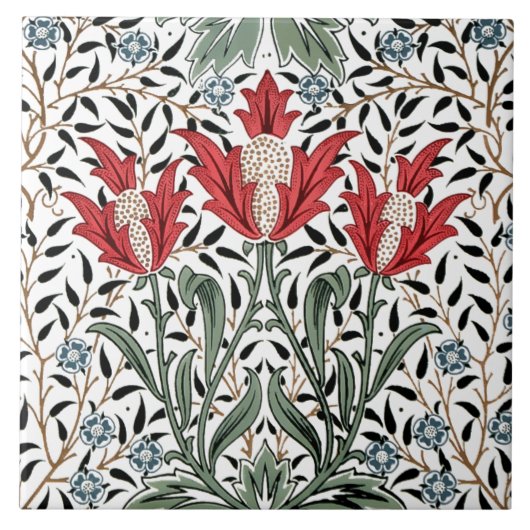 William Morris Bourne Pattern Tegeltje (Voorkant)