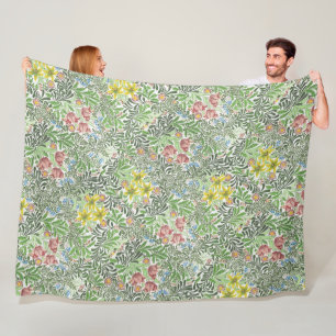  William Morris Bower Flowers Greenery Fleece Deken