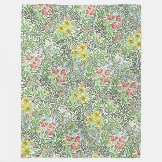  William Morris Bower Flowers Greenery Fleece Deken (Voorkant)