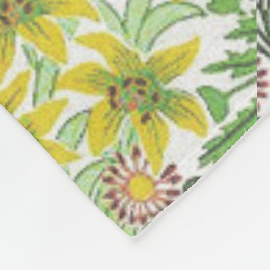 William Morris Bower Flowers Greenery Fleece Deken (Hoek)