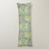 William Morris Bower Flowers Greenery Lichaamskussen (Achterkant (Verticaal))