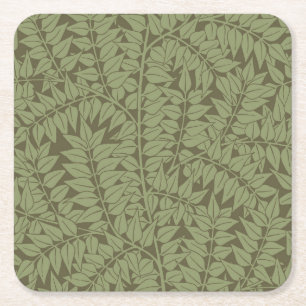 William Morris Branch Art Nouveau Klassiek Ontwerp Vierkante Kartonnen Onderzetter