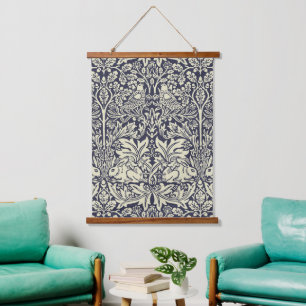 William Morris Brer Rabbit Blue Pattern Hangend Wandkleed