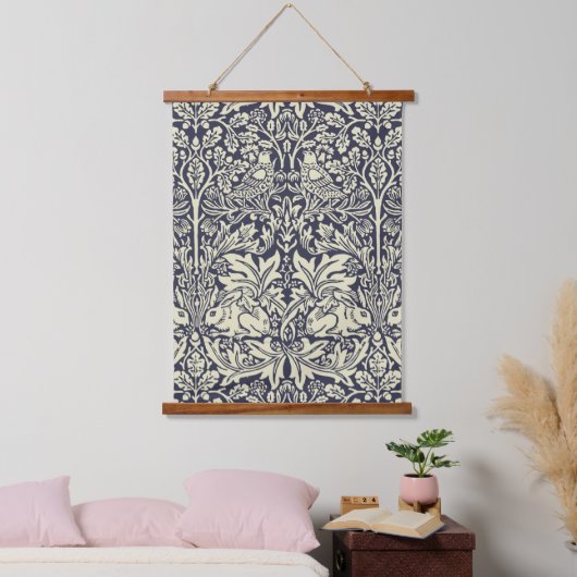William Morris Brer Rabbit  Blue Pattern Hangend Wandkleed (Slaapkamer)