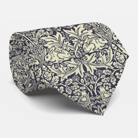 William Morris Brer Rabbit  Blue Pattern Stropdas (Opgerold)