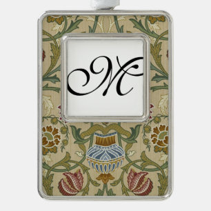 William Morris Brocaat Bloem Behang Patroon Verzilverd Kader Ornament
