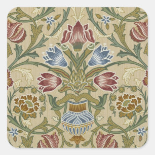 William Morris Brocaat Bloem Behang Patroon Vierkante Sticker
