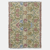 William Morris Brocade Floral Wallpaper Pattern Deken (Voorkant Verticaal)