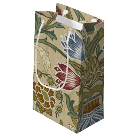 William Morris Brocade Floral Wallpaper Pattern Klein Cadeauzakje (Achterkant Gekanteld)
