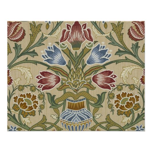 William Morris Brocade Floral Wallpaper Pattern Perfect Poster (Voorkant)