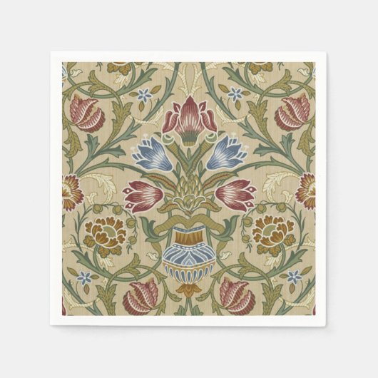 William Morris Brocade Floral Wallpaper Pattern Servetten (Voorkant)