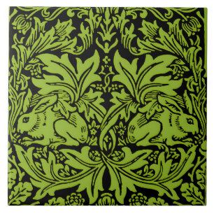 William Morris Brother Konijn Salie Groen Zwart Tegeltje