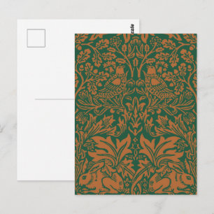 William Morris Brother Rabbit Amber Zwart Patroon Briefkaart