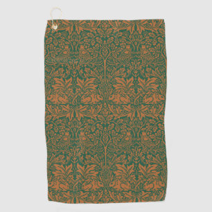 William Morris Brother Rabbit Amber Zwart Patroon Golfhanddoek