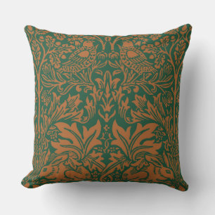 William Morris Brother Rabbit Amber Zwart Patroon Kussen