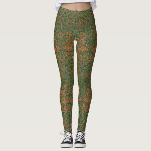 William Morris Brother Rabbit Amber Zwart Patroon Leggings