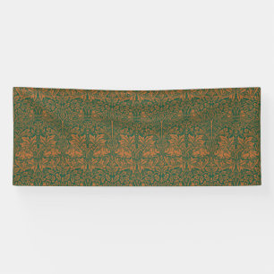 William Morris Brother Rabbit Amber Zwart Patroon Spandoek