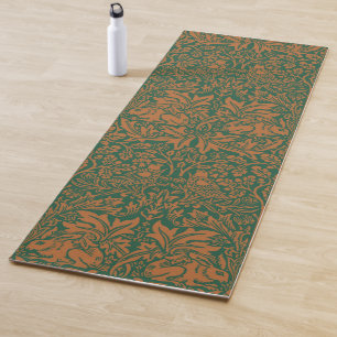 William Morris Brother Rabbit Amber Zwart Patroon Yogamat