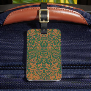 William Morris Brother Rabbit Amber Zwarte Patroon Bagagelabel