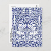 William Morris Brother Rabbit Blue Pattern Briefkaart (Voorkant / Achterkant)