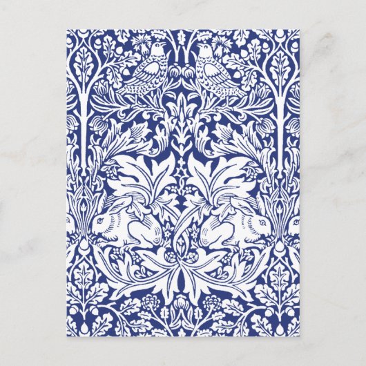 William Morris Brother Rabbit Blue Pattern Briefkaart (Voorkant)