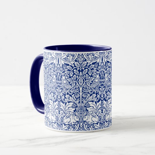 William Morris Brother Rabbit Blue Pattern Mok (Voorkant links)