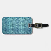 William Morris Brother Rabbit Pattern in Blue Bagagelabel (Voorkant horizontaal)