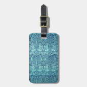 William Morris Brother Rabbit Pattern in Blue Bagagelabel (Voorkant verticaal)
