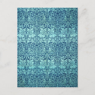 William Morris Brother Rabbit Pattern in Blue Briefkaart