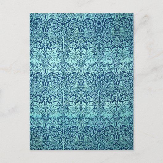 William Morris Brother Rabbit Pattern in Blue Briefkaart (Voorkant)
