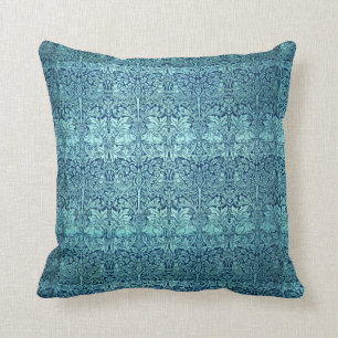 William Morris Brother Rabbit Pattern in Blue Kussen