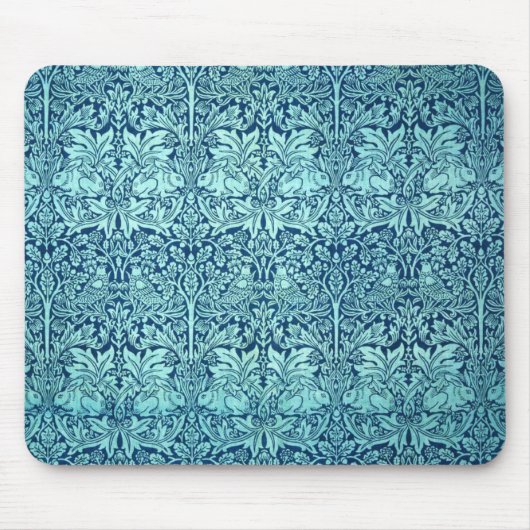 William Morris Brother Rabbit Pattern in Blue Muismat (Voorkant)