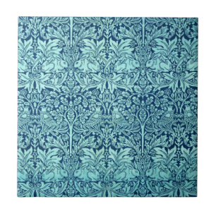 William Morris Brother Rabbit Pattern in Blue Tegeltje