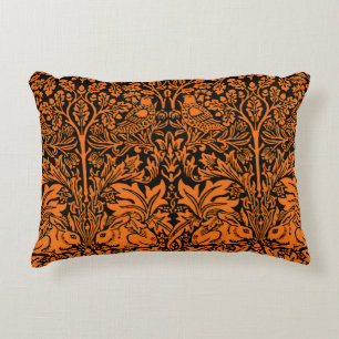 William Morris Brother Rabbit Roest Zwart Patroon Accent Kussen