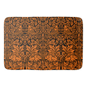 William Morris Brother Rabbit Roest Zwart Patroon Badmat